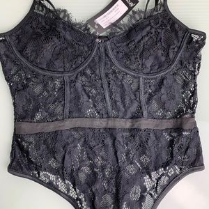 NWT Nasty Gal Black Lace Bodysuit